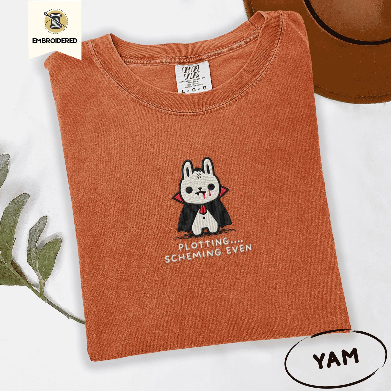 Yam Vampire Bunny Embroidered T-Shirt