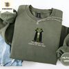 Military Green Vampire Frog Embroidered Sweatshirt