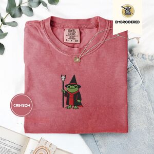 Crimson Warlock Frog Embroidered T-Shirt