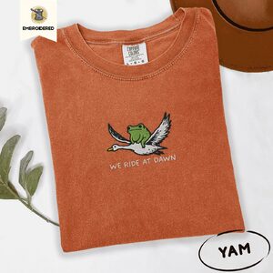 Yam We Ride At Dawn Frog Embroidered T-Shirt