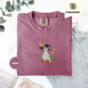 Berry Witchy Duckling Embroidered T-Shirt