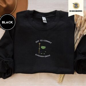 Black Wizard Frog Shenanigans Embroidered Sweatshirt