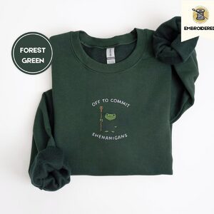 Forest Green Wizard Frog Shenanigans Embroidered Sweatshirt