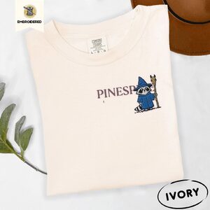 Ivory Wizard Raccoon Embroidered T-Shirt