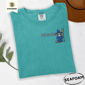 Seafoam Wizard Raccoon Embroidered T-Shirt