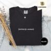 Black Written By A Woman Embroidered T-Shirt