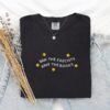 Black Yellow Stars Save Books Embroidered T-Shirt